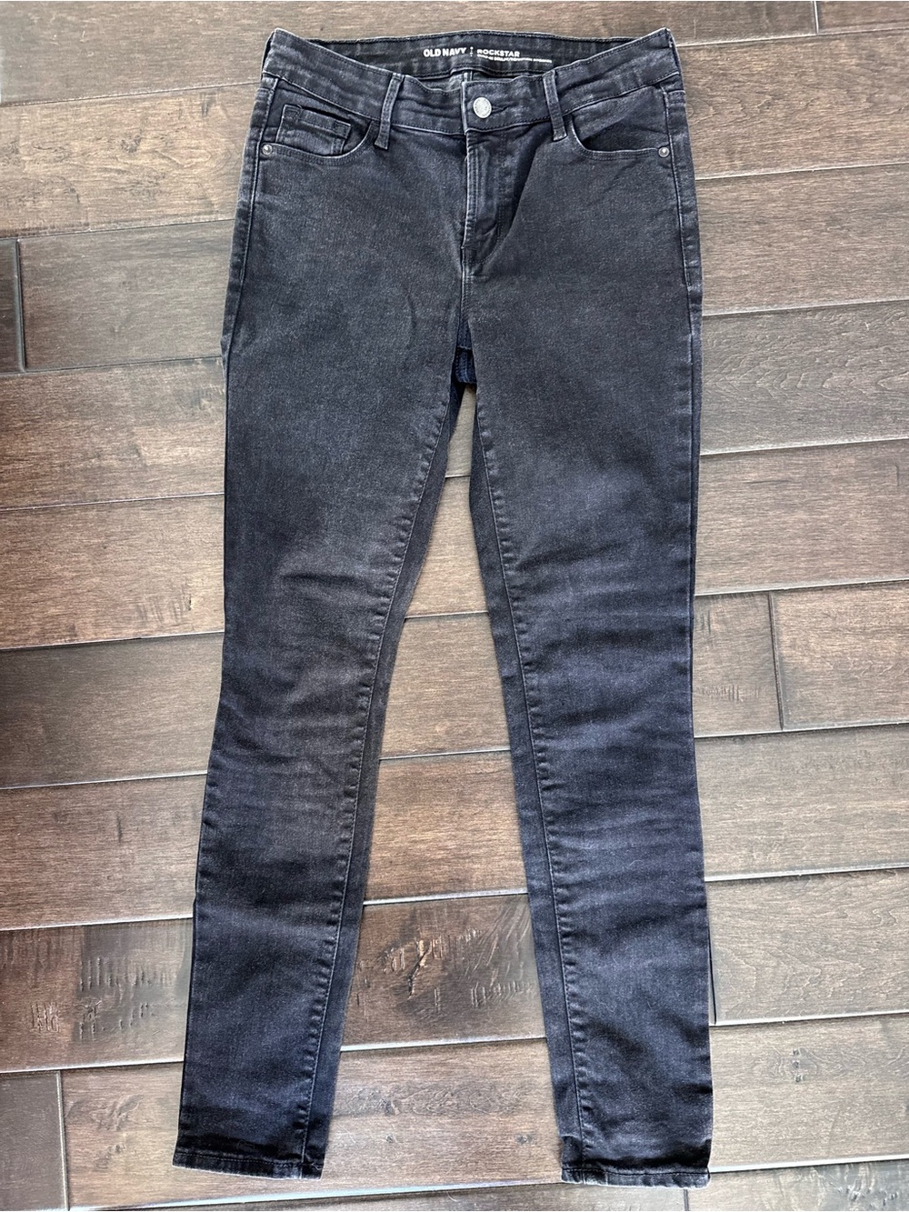❤️3/$30 Old Navy Rockstar Built-In Sculpt Skinny Jeans Black Size 8
